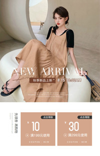 [B1732] 简约棕色时尚风格-女装行业-手淘模板